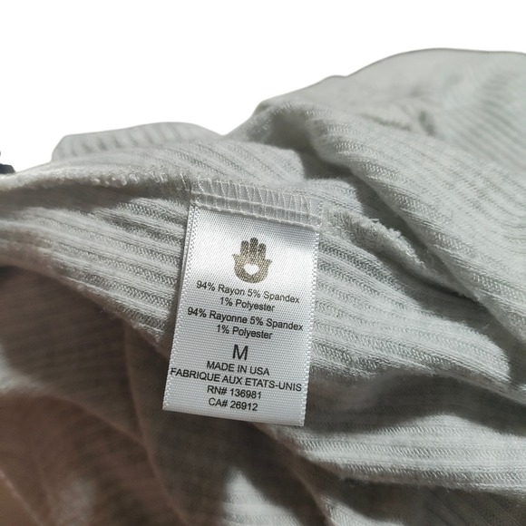 Spiritual Gangster Womens Beige Ribbed Knit Long Sleeve Hoodie Thumbholes - Picture 15 of 15